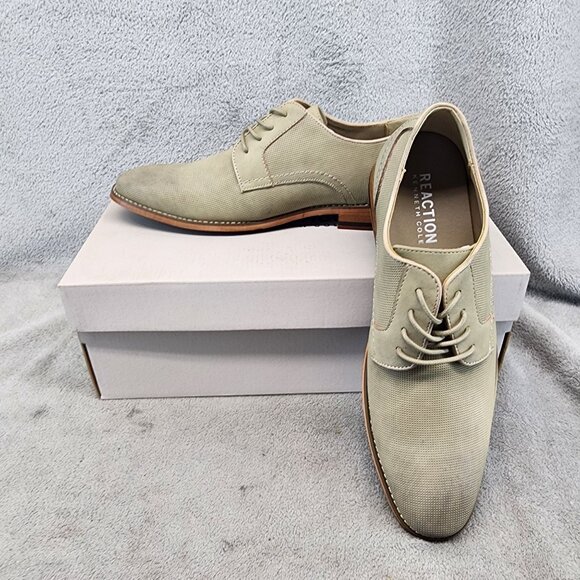 Kenneth Cole Shoes Mens Size 8 Curtis Buck Taupe Faux Leather Oxford *NWT* main image 4